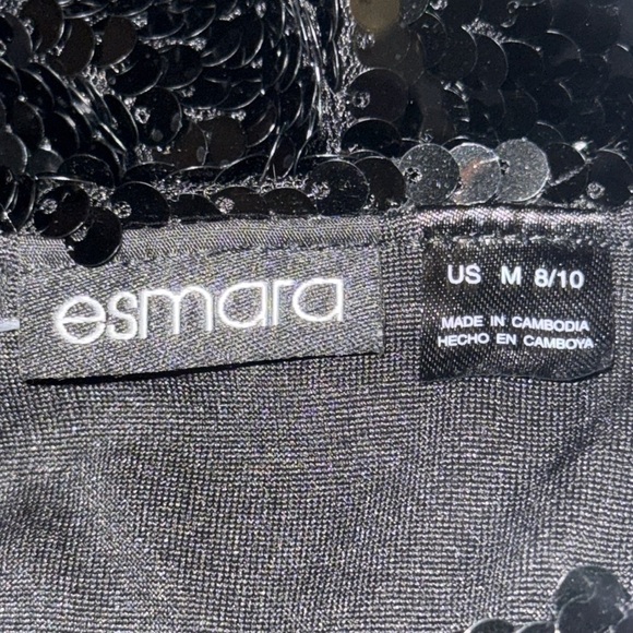 Esmara by Heidi Klum Sparkly Black Sequin Mini Shift Dress SZ Medium - Picture 7 of 8